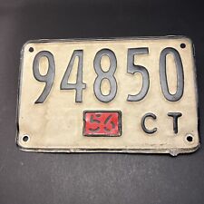 Connecticut Vintage License Plate 1956 Removable Year Tab Nice HTF picture