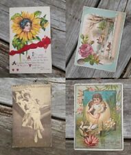 Antique Victorian Lot of 60 Postcards Christmas, Birthday, Women Early 1900s picture