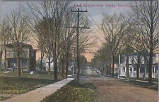 Lowville, NY: Park Avenue near Trinity telephone poles Vintage New York Postcard picture