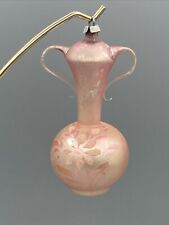 Vintage Pink Mercury Glass Urn Christmas Tree Ornament Floral Pattern picture