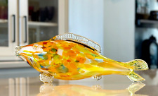 Vintage Italian Murano Art Glass Flecked Fish Figurine Sculpture picture
