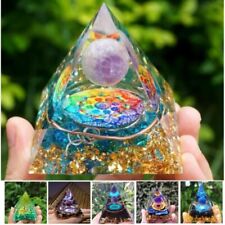 Amethyst Orgonite Pyramid Heal Obsidian Chakra Crystal Stone Energy Orgone Gifts picture