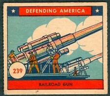Defending America Gum Card R40 Strip Card 1941 RAILROAD GUN Cannon World War Two picture