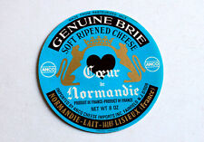 CHEESE BOX LABEL - GENUINE BRIE - HEART OF NORMANDY - CHEESE LABEL NEW picture