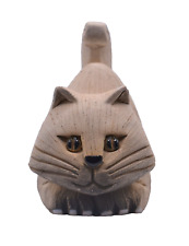 Vtg Artesania Rinconada Crouching Kitten Cat Art Pottery Figurine Curled Tail picture