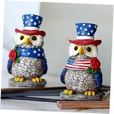 Patriotic Decorations: Set of 2 Adorable Figurines for Home Decor - Perfect Owl picture
