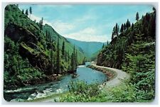 Sandpoint Idaho Postcard Lewis Clark Highway Old Man Creek Backland 1967 Vintage picture