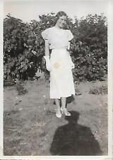 SMALL FOUND PHOTOGRAPH Original BLACK AND WHITE Snapshot SHADOW GIRL 26 68 V picture
