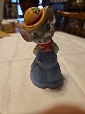 Vintage Bell Mouse Porcelain Blue Overalls JASCO, Taiwan Collectible  picture