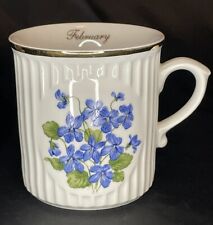 February Violets Porcelain Coffee Tea Mug Czechoslovakia  picture
