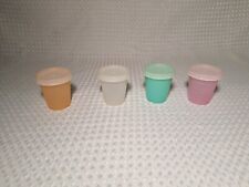 Vintage Tupperware Midgets Mini 2 oz 60ml Pastel Containers #101 #201 Set of 4 picture