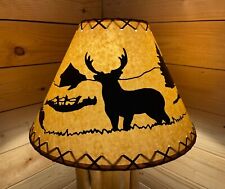 Rustic Oiled Kraft Lamp Shade with Deer Design - 16
