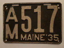 1935 Maine License Plate 100% All Original Paint picture