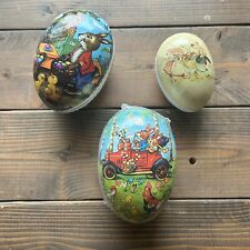 3 Easter Paper Mache Eggs German Nestler Mix Lot One Sealed picture