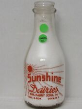 TRPQ Milk Bottle Sunshine Dairies Wm Parry Dairy Farm Utica NY '46 ONEIDA COUNTY picture
