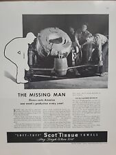 1942 Scott Tissue The Missing Man Fortune WW2 Print Ad Q4 Homefront Industry War picture