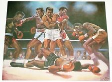 Muhammed Ali vs Sonny Liston Print Vintage Heavy Paperstock E Patton D Easton picture