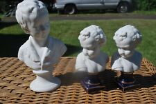 SET OF 3 VINTAGE LIMOGES FRANCE BISQUE BUSTS OF YOUNG BOYS picture