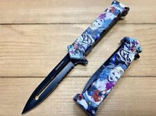 8” Joker Harley Quinn Tactical Spring Assisted Open Blade Folding Pocket Knife picture
