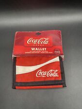 Vintage Coca Cola Wave Wallet Red Tri-Fold Classic Coke Wallet picture