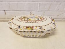 Vintage 1940's England Spode Copeland Cowslip Weave Porcelain Covered Tureen picture