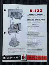 Vintage Original IH International Harvester U-123 Gasoline Engine Flyer picture