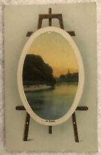 Vintage Post Card 'At Sunset' Easel, printed in saxony, posted 1909 picture