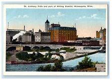 c1920s St. Anthony Falls and Part of Milling District Minneapolis MN Postcard picture