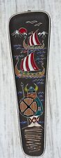 VTG MCM NORWEGIAN POTTERY HALDEN AWF VIKING WALL PLAQUE Stunning Bright Colors picture