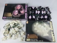 1996 Halloween String Lights Grim Reaper Head & Happy Ghost 20 lights per box picture