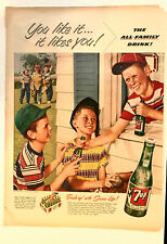 1953 Seven-Up Bottled Soda, Ship'n Shore Cotton Clothing Vintage Print Ads picture