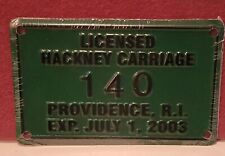 Providence R.I. Hackney Carriage Licence 140 ~2003 ~ Never Used, In Plastic. picture