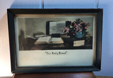 ATQ.1920’s Framed Under Glass “Our Daily Bread”, 7 5/8” Long, 4 5/8” High, .5” D picture
