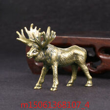Solid Brass Elk Figurine Vintage Animal Elk Figurine picture