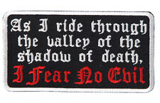 4 PC LOT OF  Fear No Evil  Patch EMROIDERED IRON ON MC 4 INCH BIKER PATCH  picture