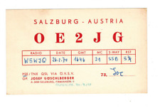 Ham Radio Vintage QSL Card     OE2JG    1970   Salzburg, AUSTRIA picture
