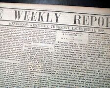 Very Rare HENDERSON KY Kentucky Unbiased Civil War Leanings Grant 1862 Newspaper picture