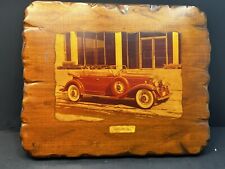 RARE VINTAGE 1931 CADILLAC V16 WOODEN PLAQUE  picture