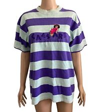 Vintage 80s Caesars Palace T Shirt Small Med Cleopatra Purple Blue Striped picture
