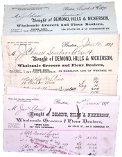 1878 1880Demond Hills Nickerson Wholesale Grocers Flour Dealer Billhead LOT OF 3 picture
