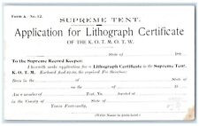 c1890's Supreme Tent Lithograph Certificate Port Huron Michigan MI Postcard picture
