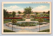 Old Postcard Lily Pond Harmon Park Kearney Nebraska NE 1930-1940s picture