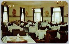 Vtg Waterville Maine ME Main Dining Room Restaurant Hotel Elmwood 1950s Postcard picture