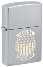 Zippo Second Amendment Seal, Engraved Lighter, High Polish Chrome NEW IN BOX picture