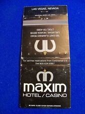 Vtg Maxim Hotel Casino Las Vegas Nevada Matchbook Cover picture