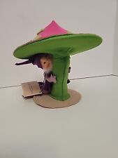 Vintage Analee  Mobilitee Elf Gnome Under Mushroom 1991 Purple Green Pink + tag picture