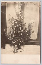 VINTAGE CHRISTMAS TREE W/ POPCORN STRING & CANDLES, c. 1910s CHICAGO POSTCARD picture