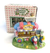 Cottontale Cottages Hand Painted Porcelain Figure  Ice Cream Hot Dog Cart Easter picture
