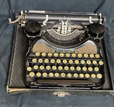 Antique 1929 Corona Gold Model 4 Portable Typewriter With Case picture