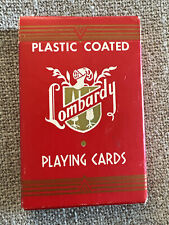 Sealed Plastic Coated Lombardy Playing Cards New Old Stock Linen picture